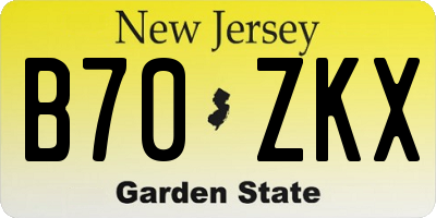 NJ license plate B70ZKX