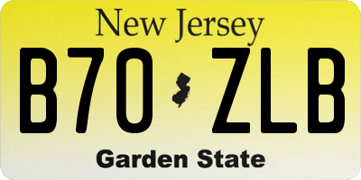NJ license plate B70ZLB