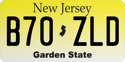 NJ license plate B70ZLD