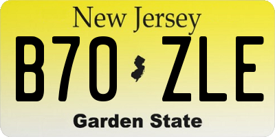NJ license plate B70ZLE