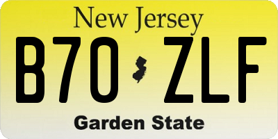 NJ license plate B70ZLF