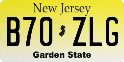 NJ license plate B70ZLG