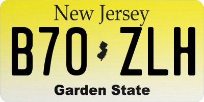 NJ license plate B70ZLH
