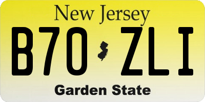 NJ license plate B70ZLI