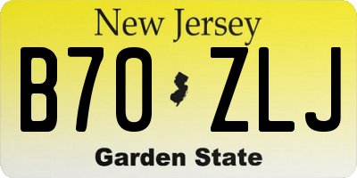 NJ license plate B70ZLJ
