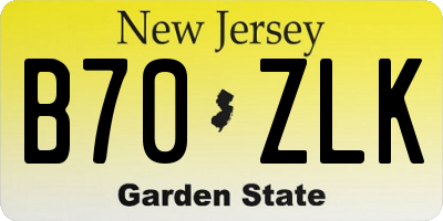 NJ license plate B70ZLK