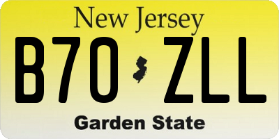 NJ license plate B70ZLL