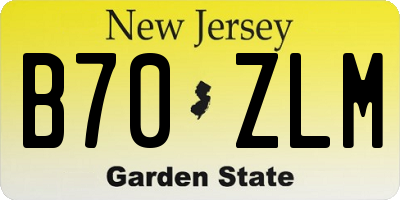 NJ license plate B70ZLM
