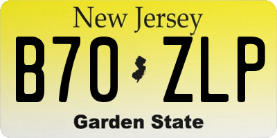 NJ license plate B70ZLP