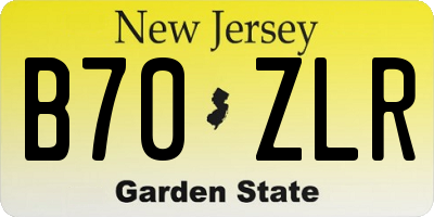 NJ license plate B70ZLR