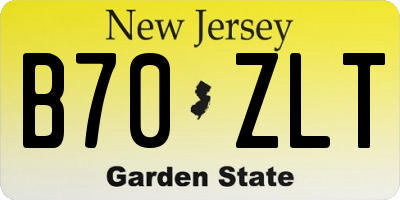 NJ license plate B70ZLT