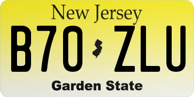 NJ license plate B70ZLU