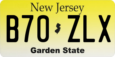 NJ license plate B70ZLX