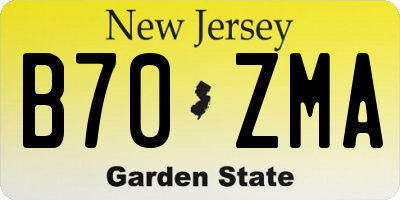NJ license plate B70ZMA