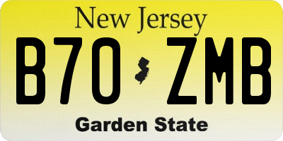NJ license plate B70ZMB