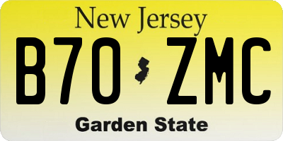 NJ license plate B70ZMC