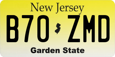 NJ license plate B70ZMD