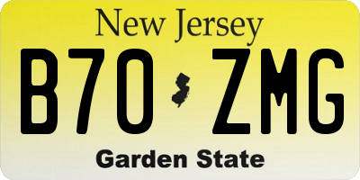 NJ license plate B70ZMG