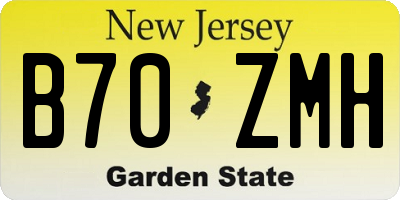 NJ license plate B70ZMH