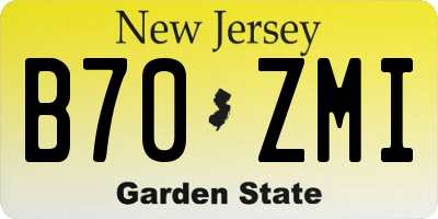NJ license plate B70ZMI