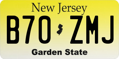 NJ license plate B70ZMJ