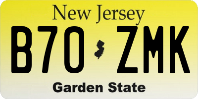 NJ license plate B70ZMK