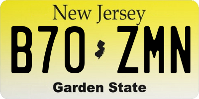NJ license plate B70ZMN