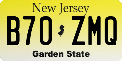 NJ license plate B70ZMQ