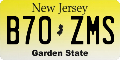 NJ license plate B70ZMS