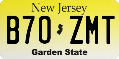 NJ license plate B70ZMT