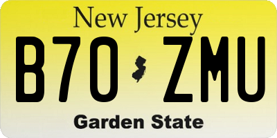 NJ license plate B70ZMU