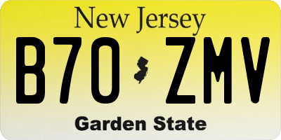 NJ license plate B70ZMV