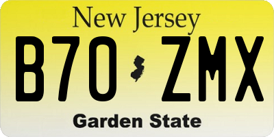 NJ license plate B70ZMX