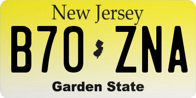 NJ license plate B70ZNA