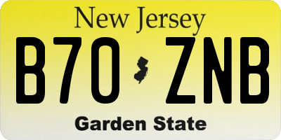 NJ license plate B70ZNB