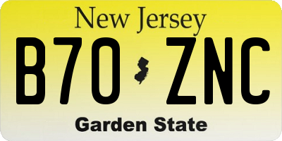 NJ license plate B70ZNC