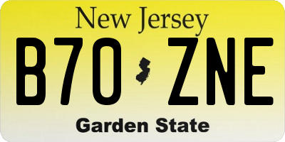 NJ license plate B70ZNE