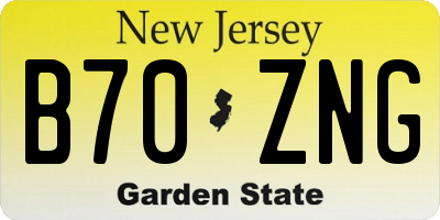 NJ license plate B70ZNG