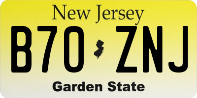 NJ license plate B70ZNJ