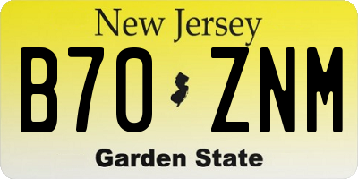 NJ license plate B70ZNM