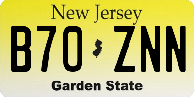NJ license plate B70ZNN