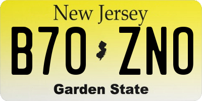 NJ license plate B70ZNO