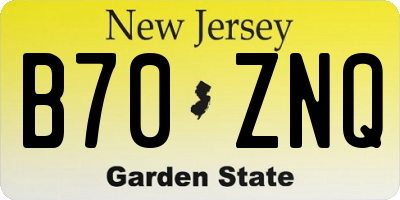 NJ license plate B70ZNQ