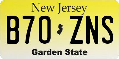 NJ license plate B70ZNS