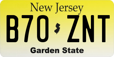 NJ license plate B70ZNT