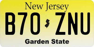 NJ license plate B70ZNU