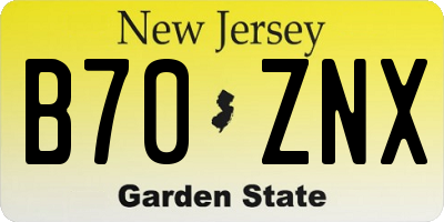 NJ license plate B70ZNX