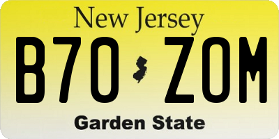 NJ license plate B70ZOM