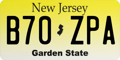 NJ license plate B70ZPA