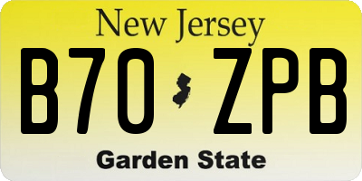NJ license plate B70ZPB